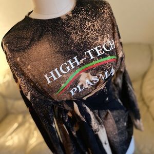 Custom Splash Bleach Tie Dye Wrap Long Sleeve Tee